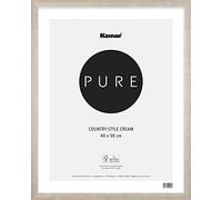 Komar BI-4050-CS-CR - Cornice portafoto in legno, stile country, 40 x 50 cm, con plastica infrangibile e vetro acrilico altamente trasparente, colore: Bianco