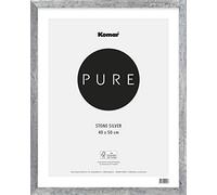 Komar BI-4050-ST-S - Cornice portafoto in legno, 40 x 50 cm, con vetro acrilico infrangibile e altamente trasparente, colore: Argento