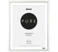 Komar BI-5070-EL-W - Cornice portafoto in legno elegante, colore bianco, 40 x 50 cm, con plastica infrangibile e vetro acrilico altamente trasparente, colore: Bianco
