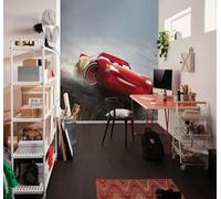 Komar Carta da parati fotografica in tessuto non tessuto, Disney and Pixar Cars Shine, dimensioni 200 x 250 cm, per cameretta dei bambini, carta da parati