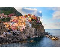 Komar Carta da parati fotografica in tessuto non tessuto, motivo Cinque Terre, dimensioni 368 x 248 cm, 4 pezzi con colla - carta da parati, soggiorno, camera da letto