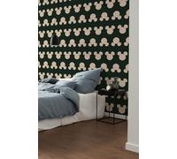 Komar Carta da parati fotografica in tessuto non tessuto, motivo Disney Mickey Mouse Green Heads, dimensioni 200 x 250 cm, per cameretta dei bambini