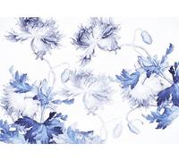 Komar Carta da parati fotografica in tessuto non tessuto, motivo: silhouette blu, dimensioni: 350 x 250 cm, larghezza 50 cm, carta da parati, fiori, camera di pecora, soggiorno