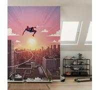 Komar Carta da parati fotografica in tessuto non tessuto, motivo: Spider-Man Swinging Through the Air, dimensioni 200 x 250 cm, per cameretta dei bambini
