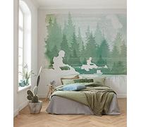 Komar Carta da parati fotografica in tessuto non tessuto, Star Wars Endor Speeders, 350 x 280 cm (larghezza x altezza), Speedbike, ribelli, cameretta dei bambini, IADX7-006, Fantasia Multicolore