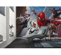 Komar Carta da parati in tessuto non tessuto, motivo: Spider-Man Swinging Crew - dimensioni 400 x 250 cm - Carta da parati per bambini