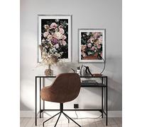 Komar - Charming Wild - Set di cornici (40 x 50 cm e 50 x 70 cm) in legno color argento con immagini da parete con motivo floreale - camera da letto, soggiorno