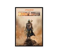 Komar Cornice portafoto in legno nero con poster artistico Mandalorian Movie Poster come set - Dimensioni: 50 x 70 cm - Decorazione da parete per bambini, ragazzi