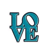 'Komar Deco adesivo per "Love, 1 pezzi, blu/nero, 17039h