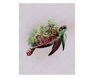 Komar - Dipinto murale Animals Paradise Turtle, in 3 Misure, Multicolore, P083A-40x50