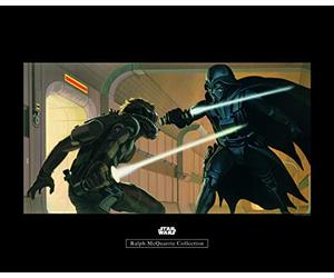 Komar - Dipinto murale Star Wars Classic RMQ Vader Luke Hallway, per cameretta dei Bambini, 3 Dimensioni Disponibili, Multicolore, WB161-50x40