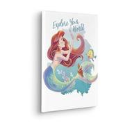Komar Disney Ariel Explore Your World - Quadro con telaio a cuneo, dimensioni: 30 x 40 cm, decorazione da parete per cameretta dei bambini