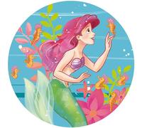 Komar Disney DOT DD1-016 - Carta da parati in tessuto non tessuto, rotonda e autoadesiva, motivo: Ariel Seahorses, diametro 125 cm