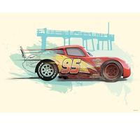 Komar Disney - Stampa artistica da parete Cars Lightning McQueen, dimensioni: 70 x 50 cm (senza cornice) - Decorazione per cameretta dei bambini