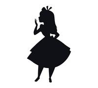 Komar Disney WB008-30x40 - Quadro da Parete con sagoma di Alice, Decorazione per cameretta dei Bambini, Stampa Artistica, Dimensioni 30 x 40 cm (Larghezza x Altezza), Senza Cornice