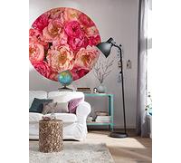 Komar DOT D1-101 - Carta da parati fotografica in tessuto non tessuto, rotonda e autoadesiva, diametro 125 cm, motivo a rose, rose, carta da parati