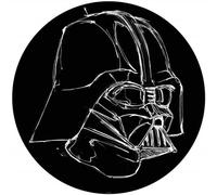 Komar DOT DD1-021 - Carta da parati fotografica in tessuto non tessuto, rotonda e autoadesiva, diametro 125 cm, per cameretta dei bambini, motivo: Star Wars Ink Vader