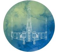 Komar DOT DD1-028 - Carta da parati fotografica in tessuto non tessuto, rotonda e autoadesiva, diametro 125 cm, per cameretta dei bambini, motivo: Star Wars X-Wing