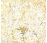 Komar Jungle Maze - Carta da parati fotografica in tessuto non tessuto, per soggiorno, camera da letto, decorazione giungla, oro, pianta, dimensioni: 300 x 280 cm (larghezza x altezza) - 6 corsie -