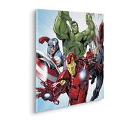 Komar Quadro con telaio in tela Marvel Avengers Teampower - dimensioni: 60 x 60 cm - cameretta dei bambini