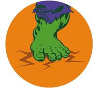 Komar Marvel DOT Carta da parati fotografica in tessuto non tessuto, rotonda e autoadesiva, motivo: Avengers Hulk's Foot Pop Art, diametro 125 cm, DD1-032