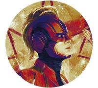 Komar Marvel DOT Carta da parati fotografica in tessuto non tessuto, rotonda e autoadesiva, motivo: Avengers Painting Captain Marvel Helmet, diametro 125 cm, DD1-054