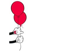 Komar Mickey Mouse Balloon, Nero, Bianco, 30 x 40 cm