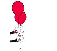 Komar Mickey Mouse Balloon, Nero, Bianco, 50 x 70 cm