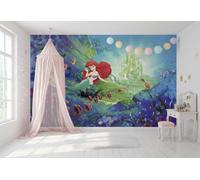 Bambina Foto Parati Disney Murale Parete di Ariel Castello Decorazione 366x254cm