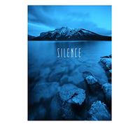 Komar P085C-30x40 - Poster da Parete, Motivo: Word Lake Silence Blue, Dimensioni: 30 x 40 cm (Larghezza x Altezza)