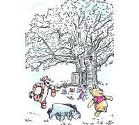 Komar | Pittura murale Disney, Parco Giochi Winnie The Pooh, Decorazione per cameretta bambini, 50 x 70 cm, Senza cornice