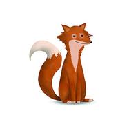Komar - Poster da Parete con Immagine di Cute Animal Fox, per Soggiorno, Camera da Letto, Decorazione, Stampa Senza Cornice Disponibile in 3 Misure, Weiß, Rot, Beage, P111H-30x40