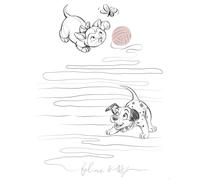 Komar Poster da parete Disney Animals Dogs and Cats Playground, dimensioni 40 x 50 cm, decorazione per cameretta dei bambini, arrotolato senza cornice, bianco