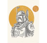Komar Poster da parete Star Wars Boba Fat Illustration Iconic, dimensioni 30 x 40 cm, decorazione da parete per cameretta dei bambini