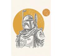 Komar Poster da parete Star Wars Boba Fat Illustration Iconic, dimensioni 50 x 70 cm, decorazione da parete per cameretta dei bambini