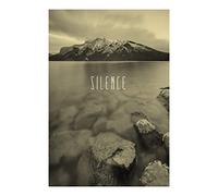 Komar PURE Boutique - Poster da parete con scritta Word Lake Silence Sand, dimensioni: 50 x 70 cm, senza cornice