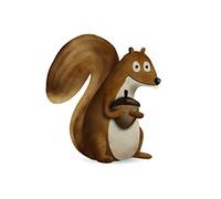 Komar - Quadro da Parete con Immagine di Cute Animal Squirrel, per Soggiorno, Camera da Letto, Decorazione, Stampa Senza Cornice, Disponibile in 3 Misure, Bianco, Marrone, P111G-30x40