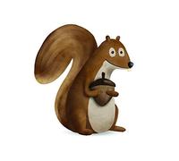 Komar - Quadro da Parete con Immagine di Cute Animal Squirrel, per Soggiorno, Camera da Letto, Decorazione, Stampa Senza Cornice, Disponibile in 3 Misure, Bianco, Marrone, P111G-40x50