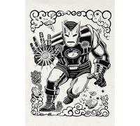 Komar Quadro da parete Marvel Iron Man Lino-Cut - dimensioni 50 x 70 cm - cameretta dei bambini