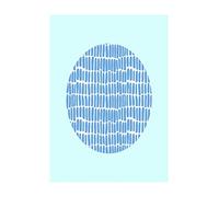 Komar - Quadro da Parete Shelly Patterns Blu, per Soggiorno, Camera da Letto, Decorazione, Stampa Artistica Senza Cornice Disponibile in 3 Misure, Weiß, Blau, P037E-30x40