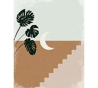 Komar Quadro da parete Silence Crescent Moon - Dimensioni: 40 x 50 cm - Poster stampa artistica decorazione soggiorno, camera da letto
