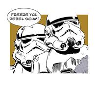 Komar - Quadro da Parete Star Wars Classic Comic Quote Stormtrooper per cameretta dei Bambini, Decorazione, Stampa Senza Cornice Disponibile in 3 Misure, Multicolore, WB120-50x40