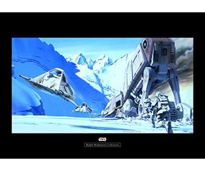 Komar - Quadro da Parete Star Wars Classic RMQ Hoth Battle Snowspeeder, per cameretta dei Bambini, 3 Misure Disponibili, Multicolore, WB145-70x50