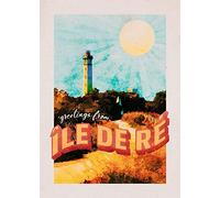Komar Quadro da parete Vintage Travel Île de Ré - Dimensioni: 50 x 70 cm - Poster stampa artistica decorazione soggiorno, camera da letto
