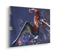 Komar Quadro su tela per cameretta dei bambini, motivo: Spider-Man Web Shoot, dimensioni: 60 x 40 cm, colore: blu e rosso