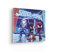 Komar Quadro su tela, per cameretta dei bambini, motivo: Spidey and His Amazing Friends Glowy Spideys, dimensioni 40 x 30 cm, Marvel