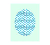 Komar Shelly Patterns Aqua - Poster da parete, immagine, soggiorno, camera da letto, decorazione, stampa artistica, senza cornice, P037F-40x50, dimensioni: 40 x 50 cm (larghezza x altezza)