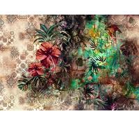 Komar Wallpaper Mural Botanico Floreale Indian Design - Marrone, Opaco
