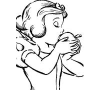 Komar WB054-30 x 40 - Decorazione da parete per cameretta dei bambini, motivo Snow White Apple Bite, dimensioni 30 x 40 cm (larghezza x altezza), senza cornice, colore: bianco