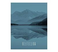 Komar WORD Lake Reflection Steel | Poster da parete | Poster da salotto, camera da letto, decorazione artistica | senza cornice | P086A 40 x 50 cm | Dimensioni: 40 x 50 cm (larghezza x altezza)